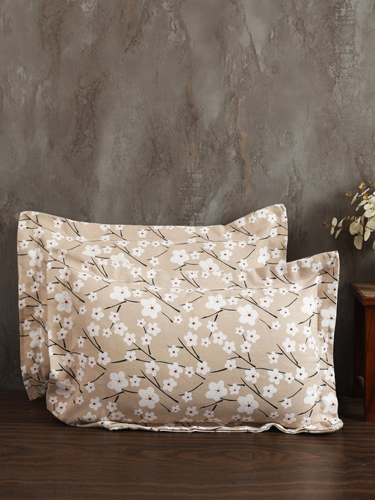 Pillow Covers in Beige color made with  Cotton Material , Bedding - 2 Pcs