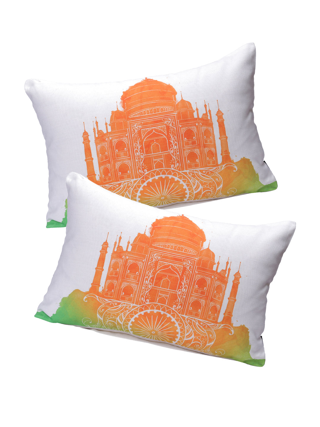 Set of 2 Decorative Sham/Baby/Rectangle Cushion Cover Digital Printed Premium Soft Polylinen Fabric Multi Color