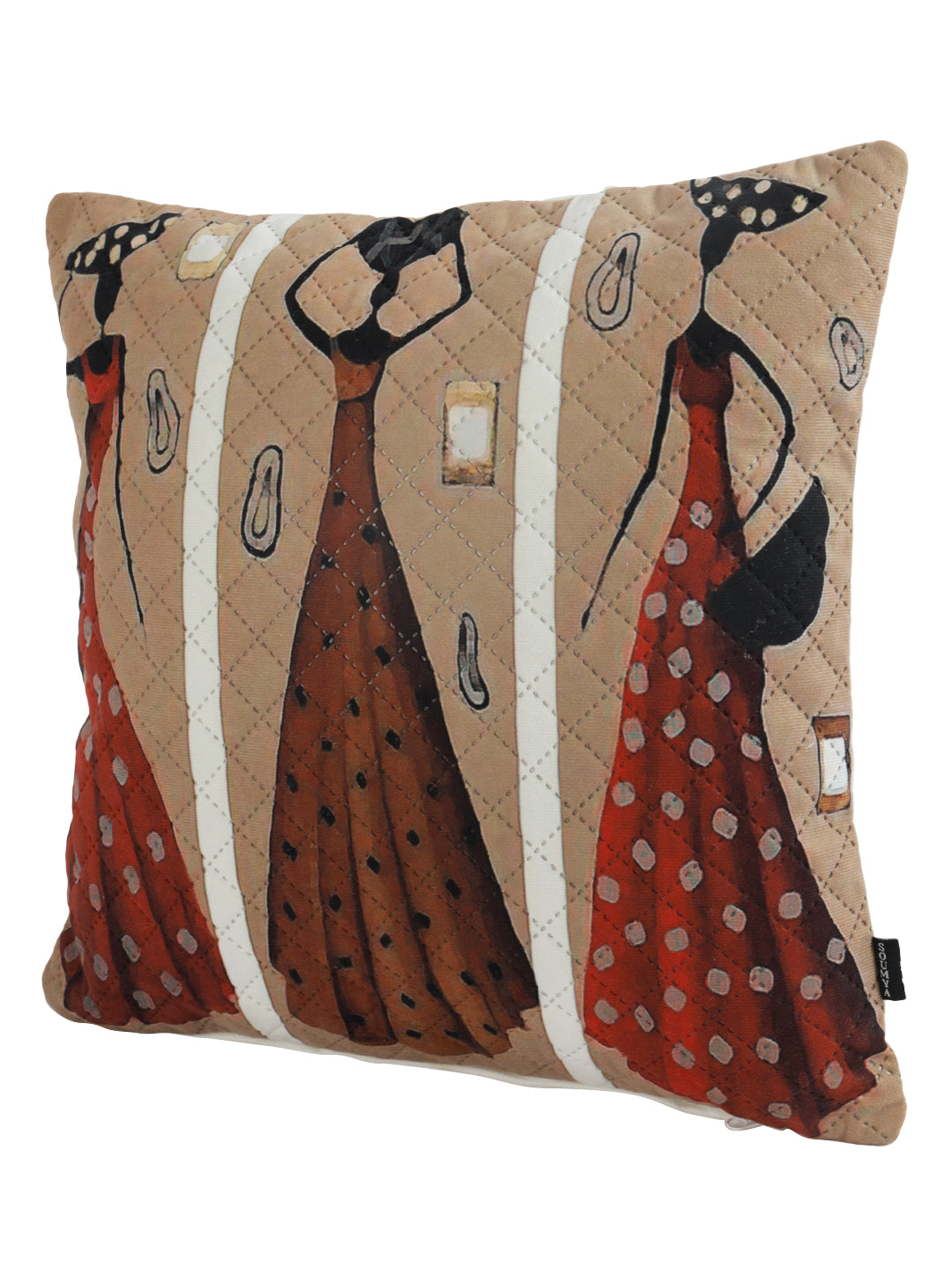 Stylish Brown & Beige Color Printed Square Cushion Covers - 2 Pcs