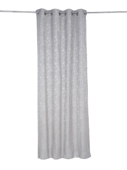 Soumya Hi end Satin Finish Premium Fabric Self Design Grey Color Curtain, Pack of 1