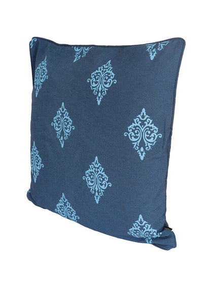 Set of 2 Premium Cotton Printed Blue Color Cushion Cover Set, 2 pc Cushion Cover