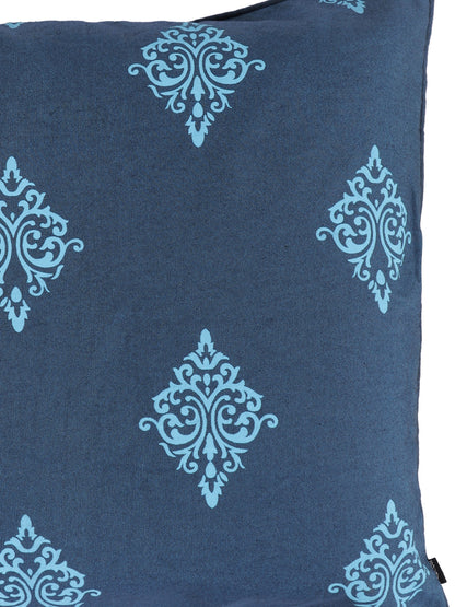 Set of 2 Premium Cotton Printed Blue Color Cushion Cover Set, 2 pc Cushion Cover