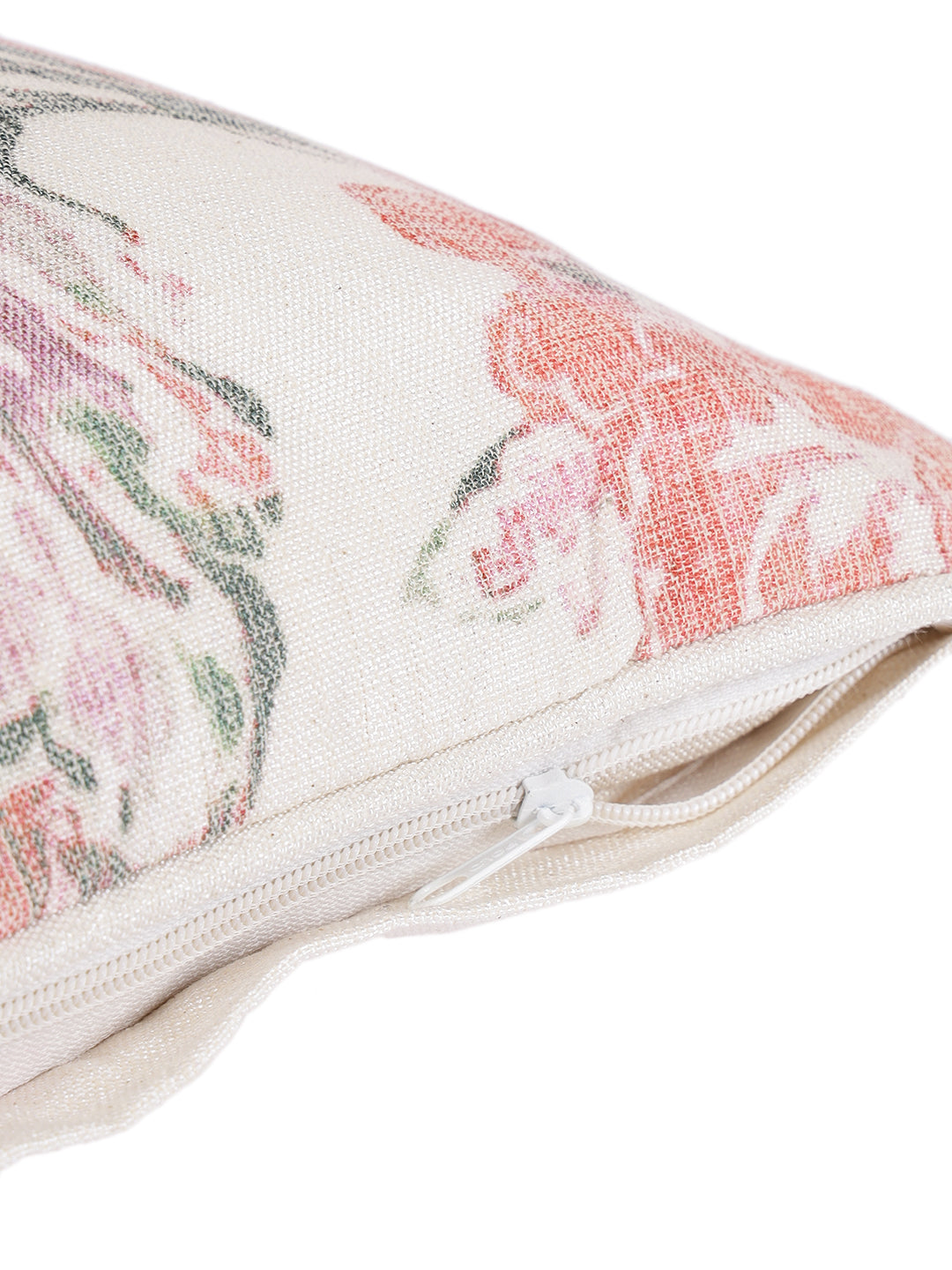 100% Polyester Jute Digital Gajri /Red Printed Cushion Cover, Pack of 2