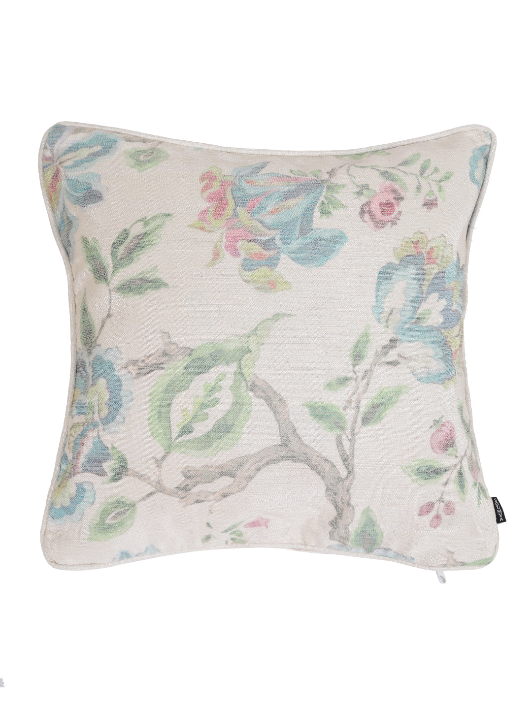 100% Polyester Jute Digital Firozi Printed Cushion Cover, Pack of 2