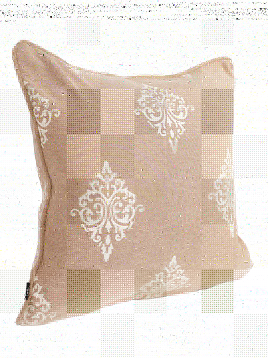 Set of 2 Premium Cotton Abstract Beige Color Cushion Cover, 2 pc Cushion Cover