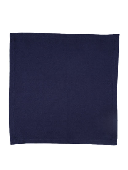 Set of 6 Cotton Plain Navy Blue Color Table Napkin, 6pc Napkin Set