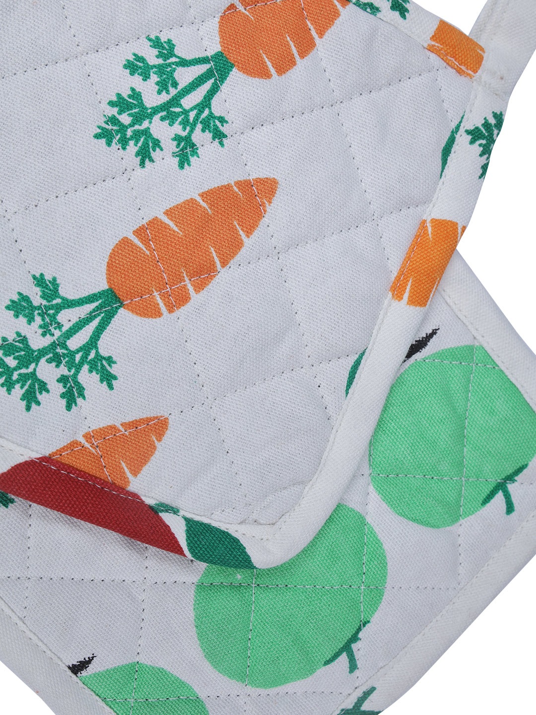 Set of 2 Quilted Heat Resistant Cotton Pot Holder Multi Color