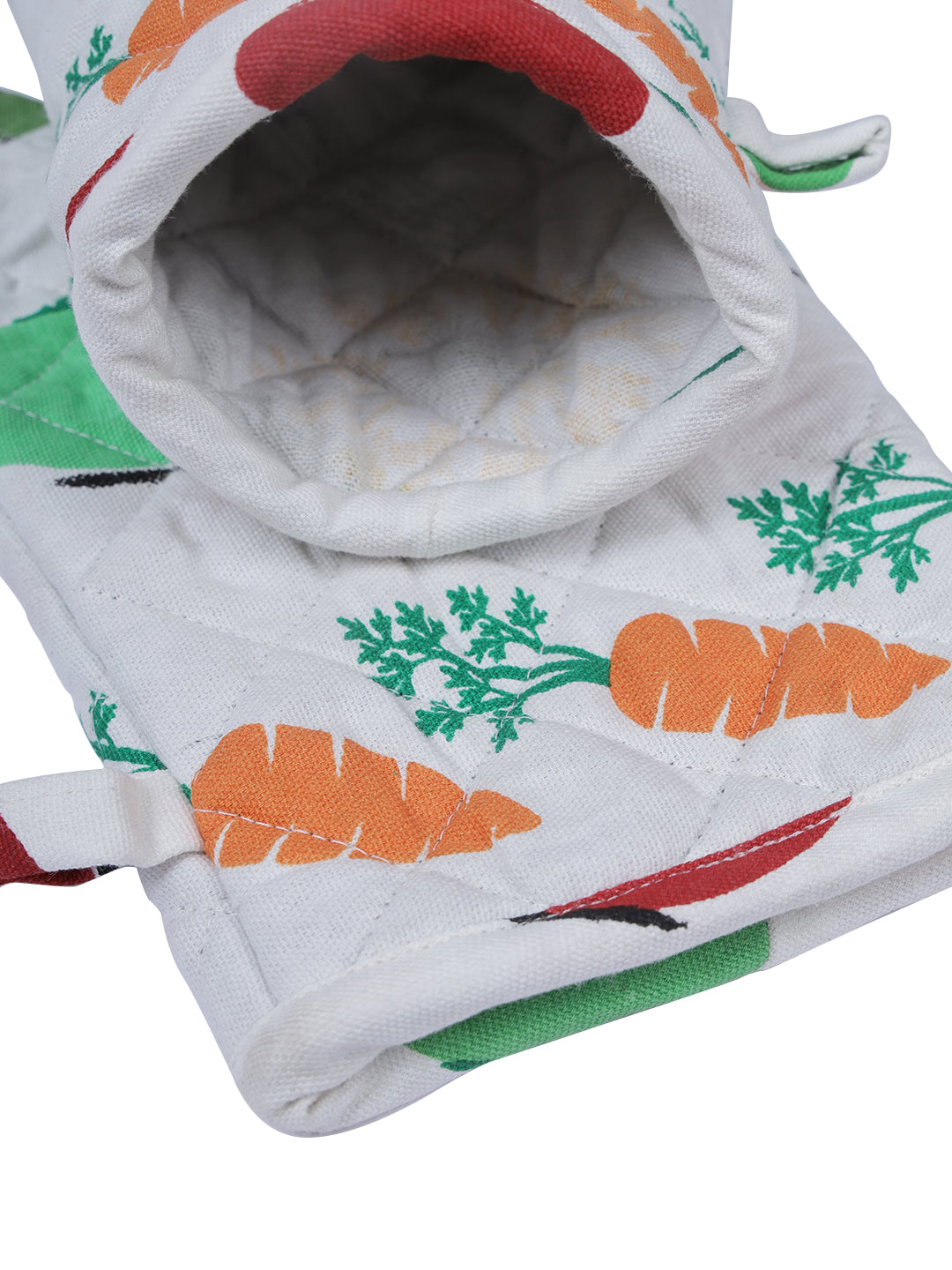 Set of 2 Quilted Heat Resistant Cotton Oven Gloves Multi Color