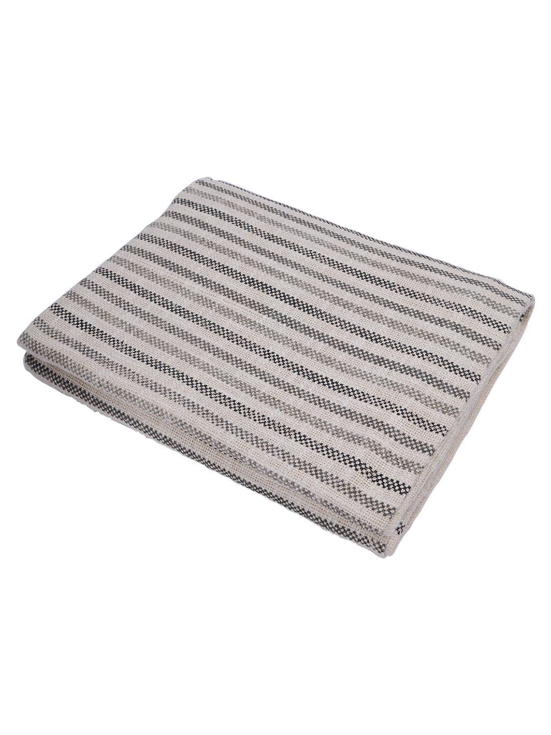Soumya Premium Throw and Cushion Cover Set Black and Grey Color, 1 Pc