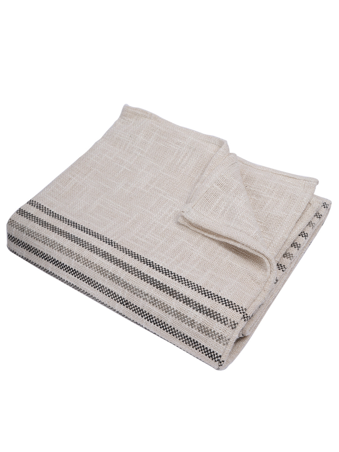 Soumya Premium Throw and Cushion Cover Set Black and Grey Color, 1 Pc