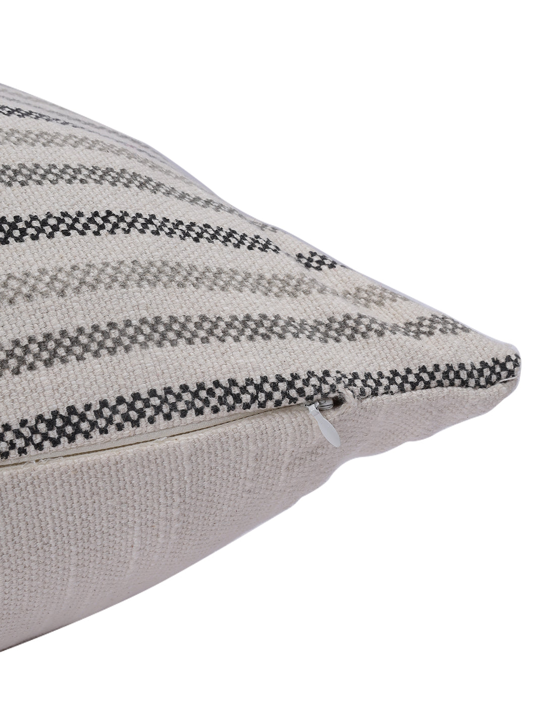 Soumya Premium Throw and Cushion Cover Set Black and Grey Color, 1 Pc