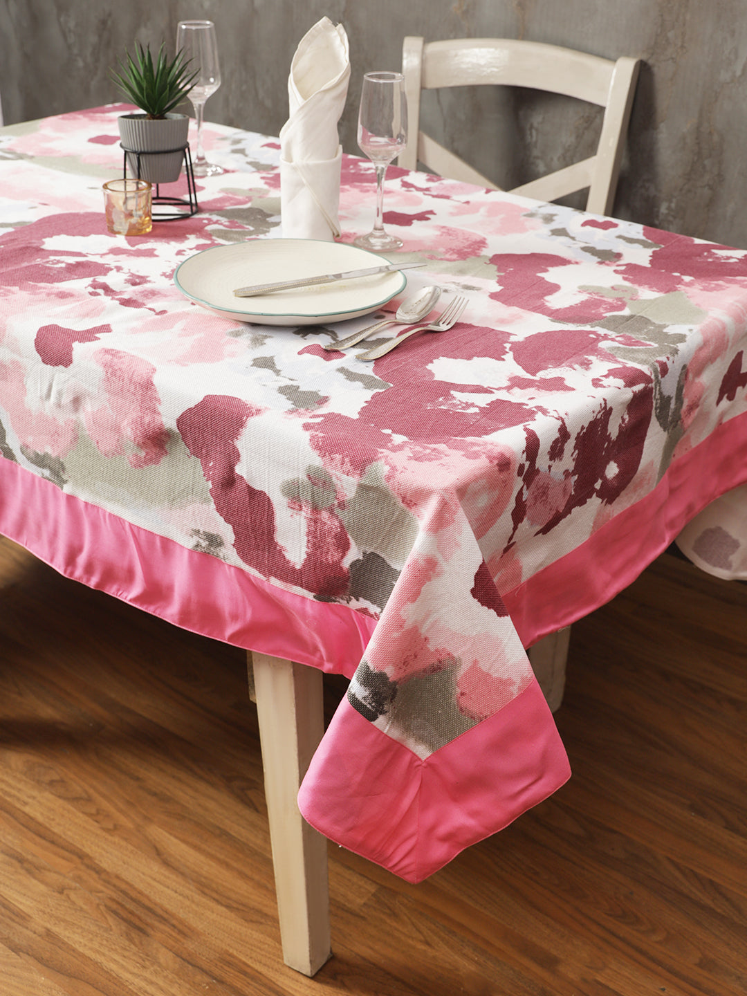 Table Covers in Pink color made with  Cotton Material , Kitchen Linen - 1 pc