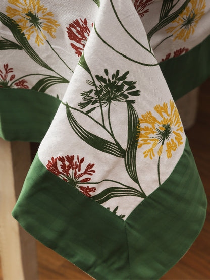 Table Covers in Green color made with  Cotton Material , Kitchen Linen - 1 pc