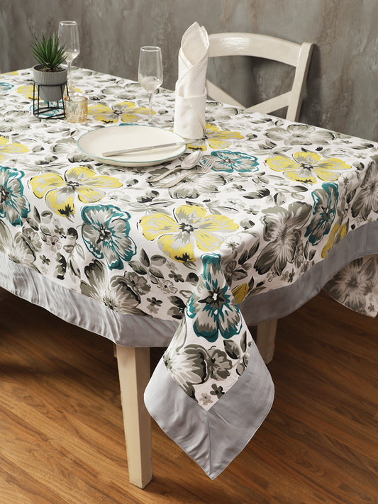 Table Covers in Grey color made with  Cotton Material , Kitchen Linen - 1 pc