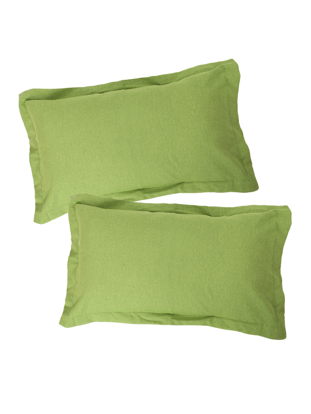 Green Solid Cotton Pillow Cover, 2 pc Pillow Cover
