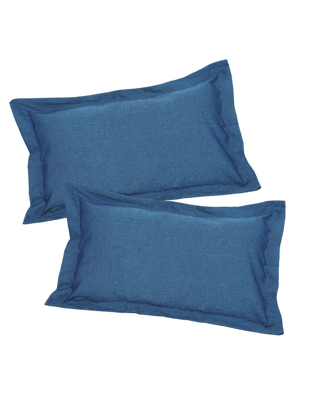 Blue Solid Cotton Pillow Cover, 2 pc Pillow Cover