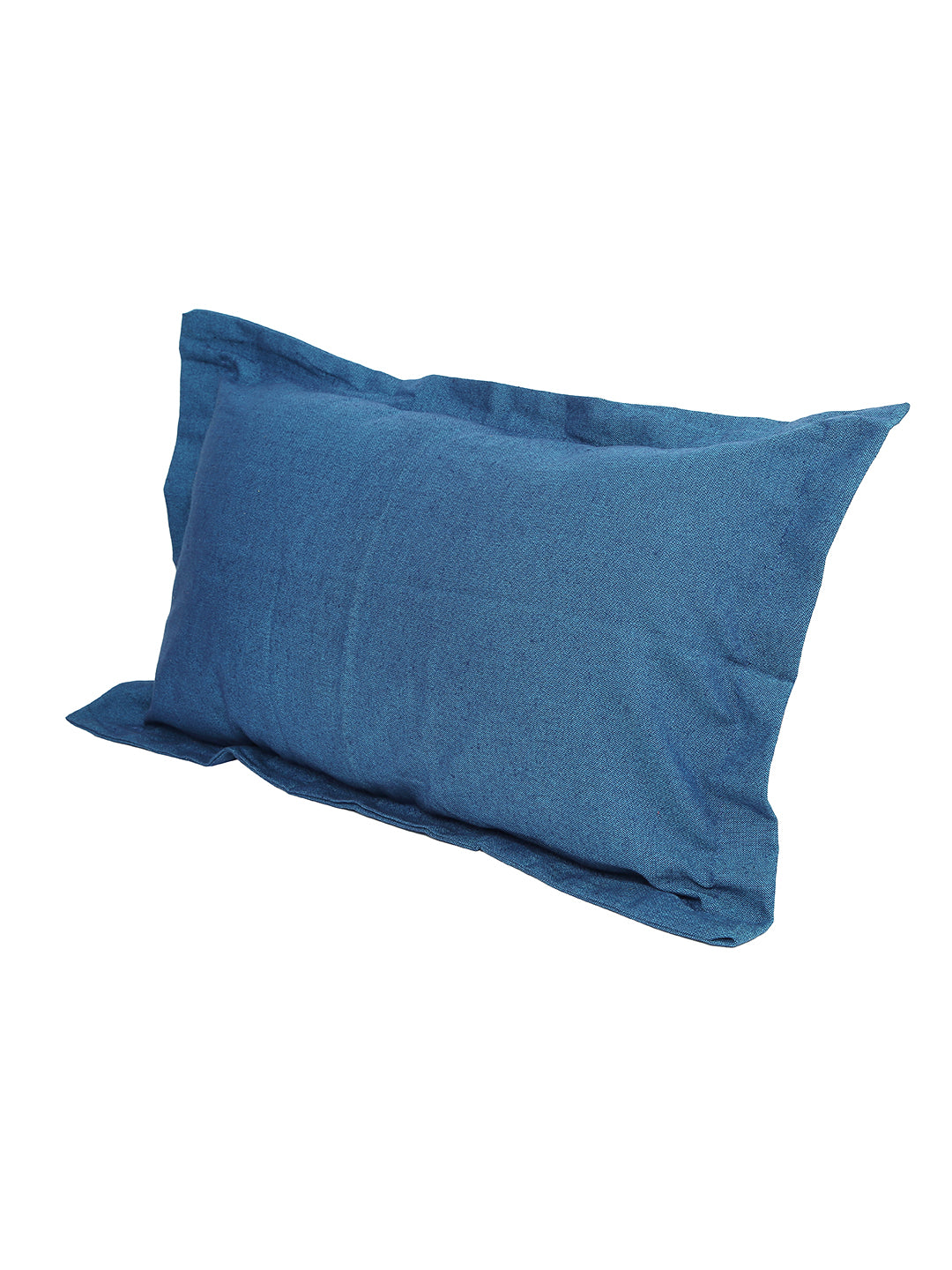 Blue Solid Cotton Pillow Cover, 2 pc Pillow Cover