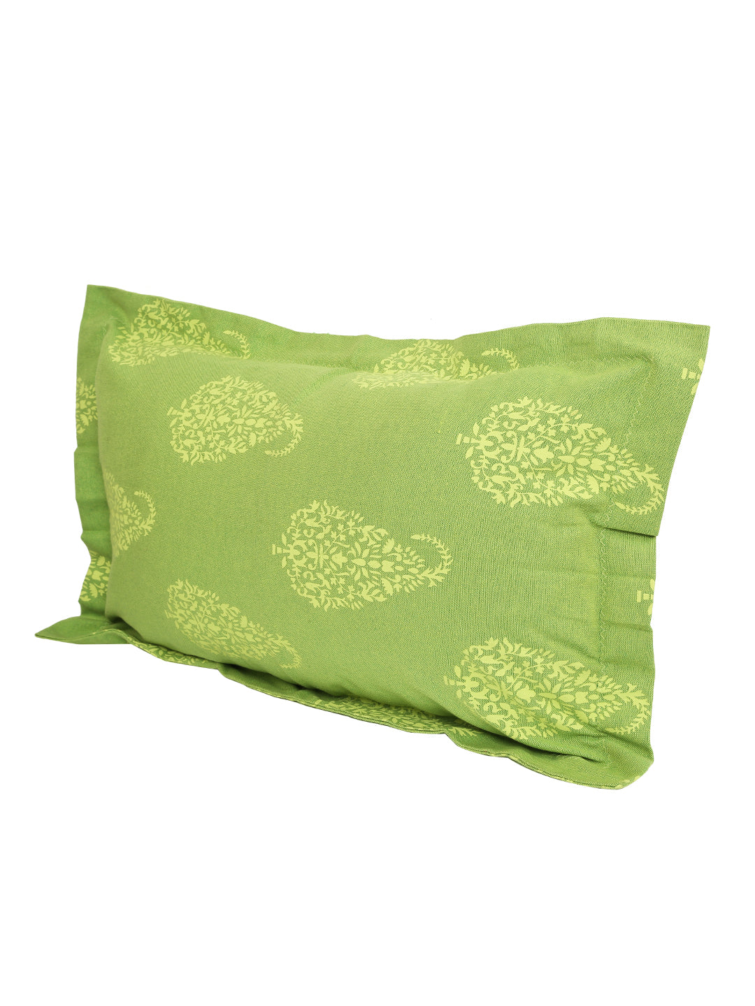 Set of 2 Premium Cotton Printed Green Color Cotton Pillow Cover