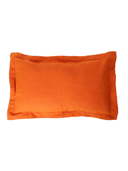 Orange Solid Cotton Pillow Cover, 2 pc Pillow Cover