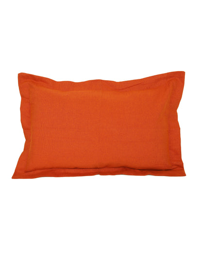 Orange Solid Cotton Pillow Cover, 2 pc Pillow Cover