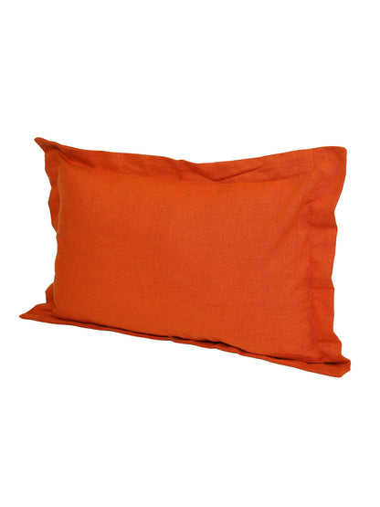 Orange Solid Cotton Pillow Cover, 2 pc Pillow Cover