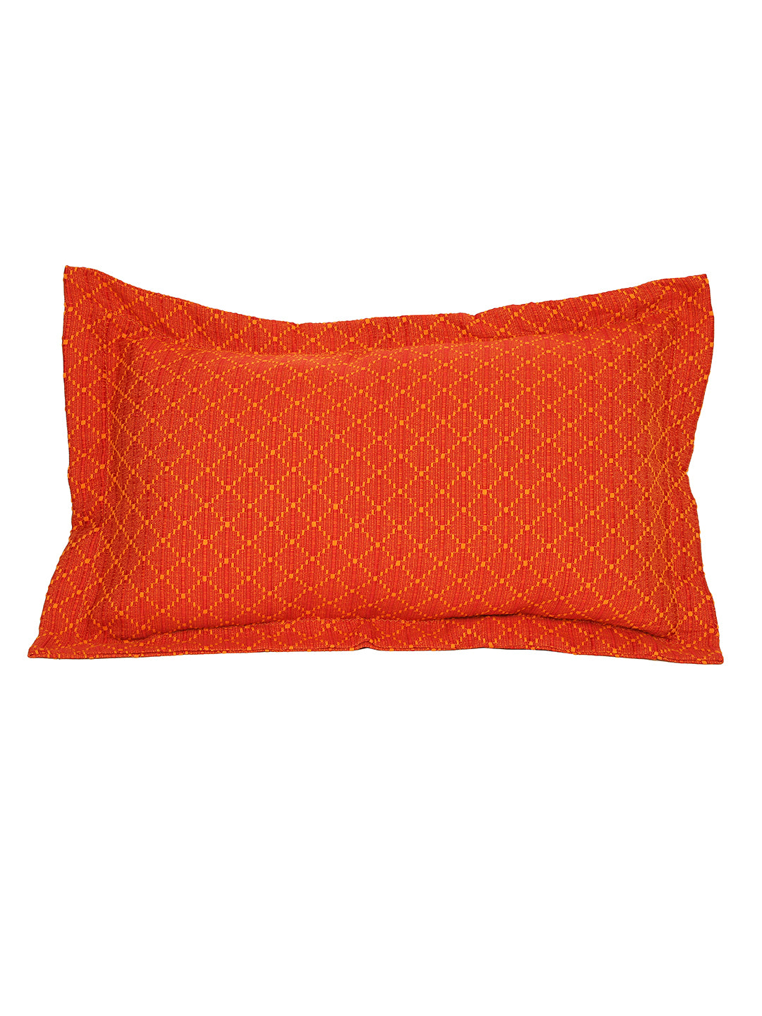 Dobby Design  Red Colour Cotton Pillow Cover, 2 pc Pillow Cover