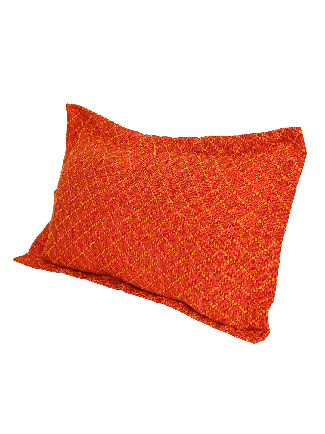 Dobby Design  Red Colour Cotton Pillow Cover, 2 pc Pillow Cover