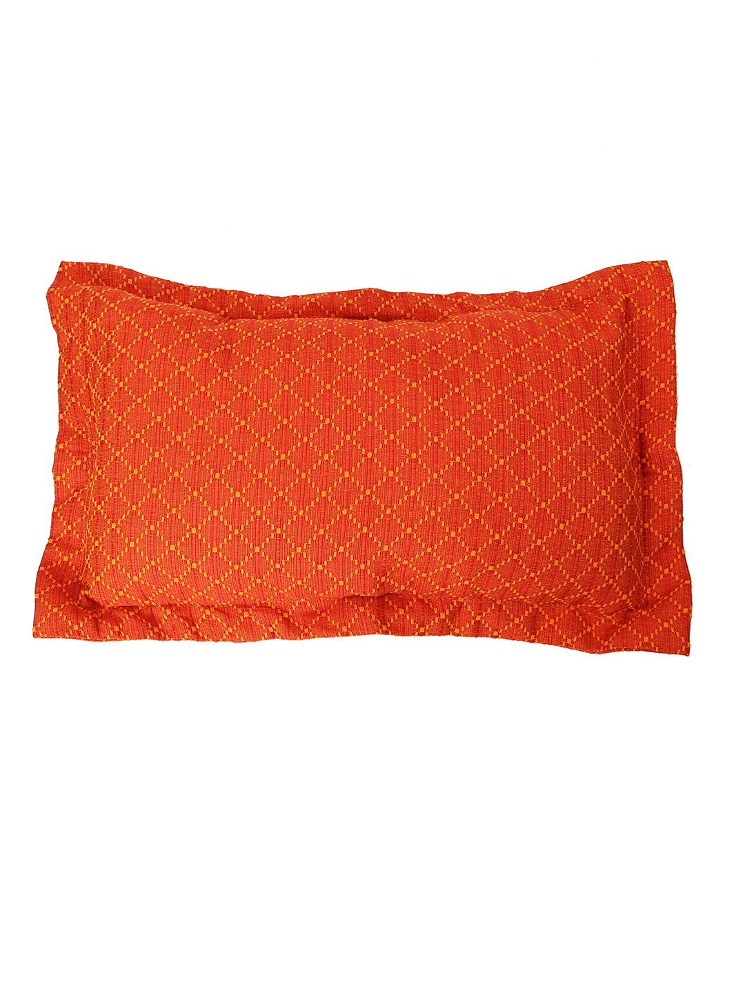 Dobby Design  Red Colour Cotton Pillow Cover, 2 pc Pillow Cover