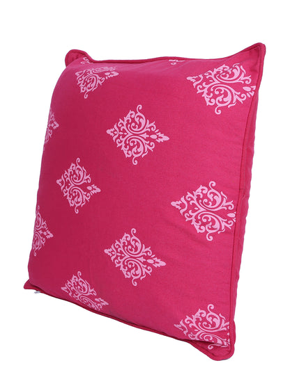 Set of 2 Premium Cotton Printed Pink Color Cushion Cover Set, 2 pc Cushion Cover