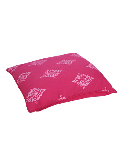 Set of 2 Premium Cotton Printed Pink Color Cushion Cover Set, 2 pc Cushion Cover