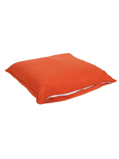 Set of 2 Premium Cotton Solid Orange Color Cushion Cover Set, 2 pc Cushion Cover