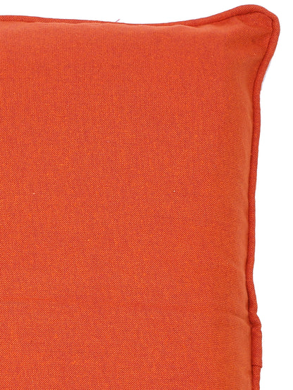 Set of 2 Premium Cotton Solid Orange Color Cushion Cover Set, 2 pc Cushion Cover