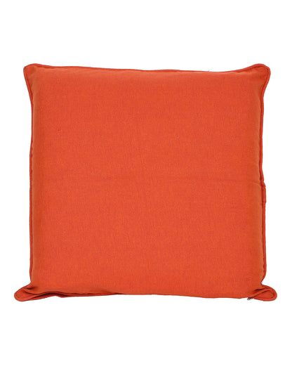 Set of 2 Premium Cotton Solid Orange Color Cushion Cover Set, 2 pc Cushion Cover