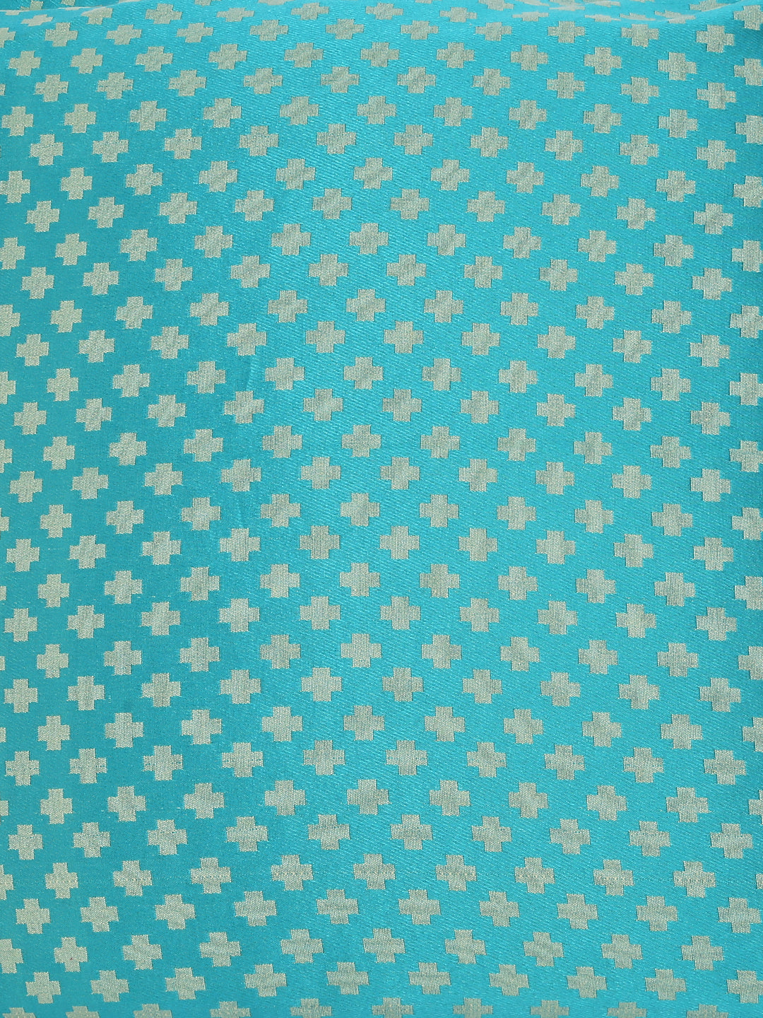 a Set of 2 Cotton Satin Self Design Turquoise Color Cushion Cover Set, 2 pc Cushion Cover