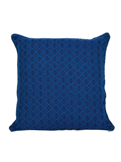 Set of 2 Premium Cotton Self Design Blue Color Cushion Cover Set, 2 pc Cushion Cover