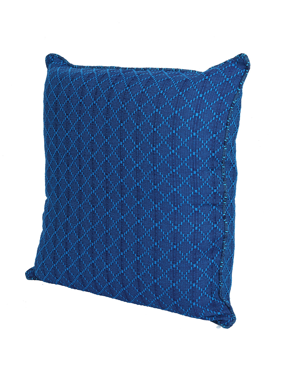 Set of 2 Premium Cotton Self Design Blue Color Cushion Cover Set, 2 pc Cushion Cover