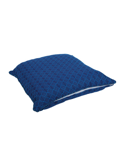 Set of 2 Premium Cotton Self Design Blue Color Cushion Cover Set, 2 pc Cushion Cover