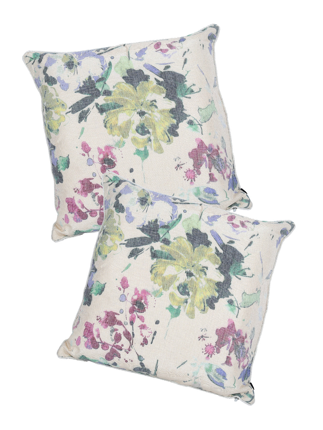 Set of 2 Premium Floral Design Multi Color Cushion Cover Set, 2 pc Cushion Cover