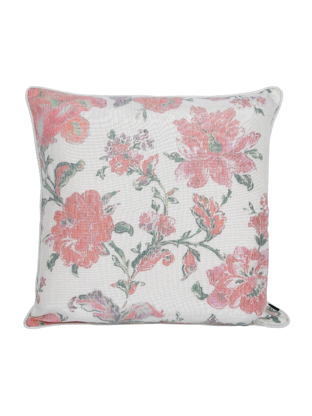 Set of 2 Premium Floral Design Red Color Cushion Cover Set, 2 pc Cushion Cover