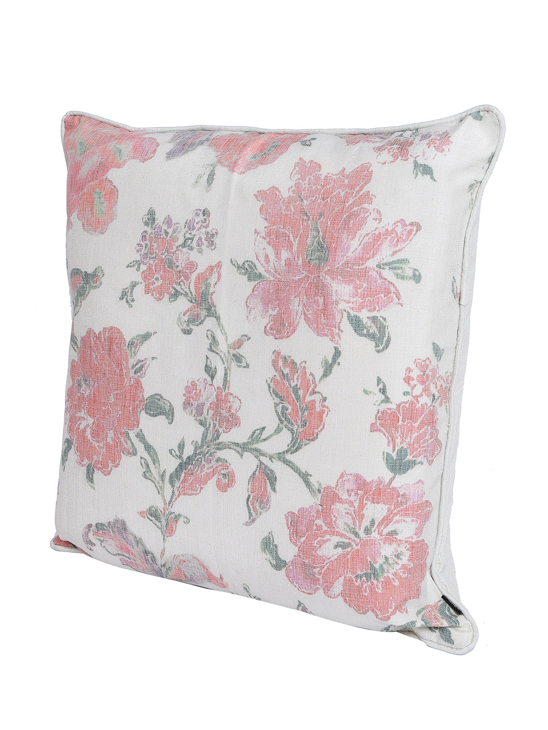 Set of 2 Premium Floral Design Red Color Cushion Cover Set, 2 pc Cushion Cover