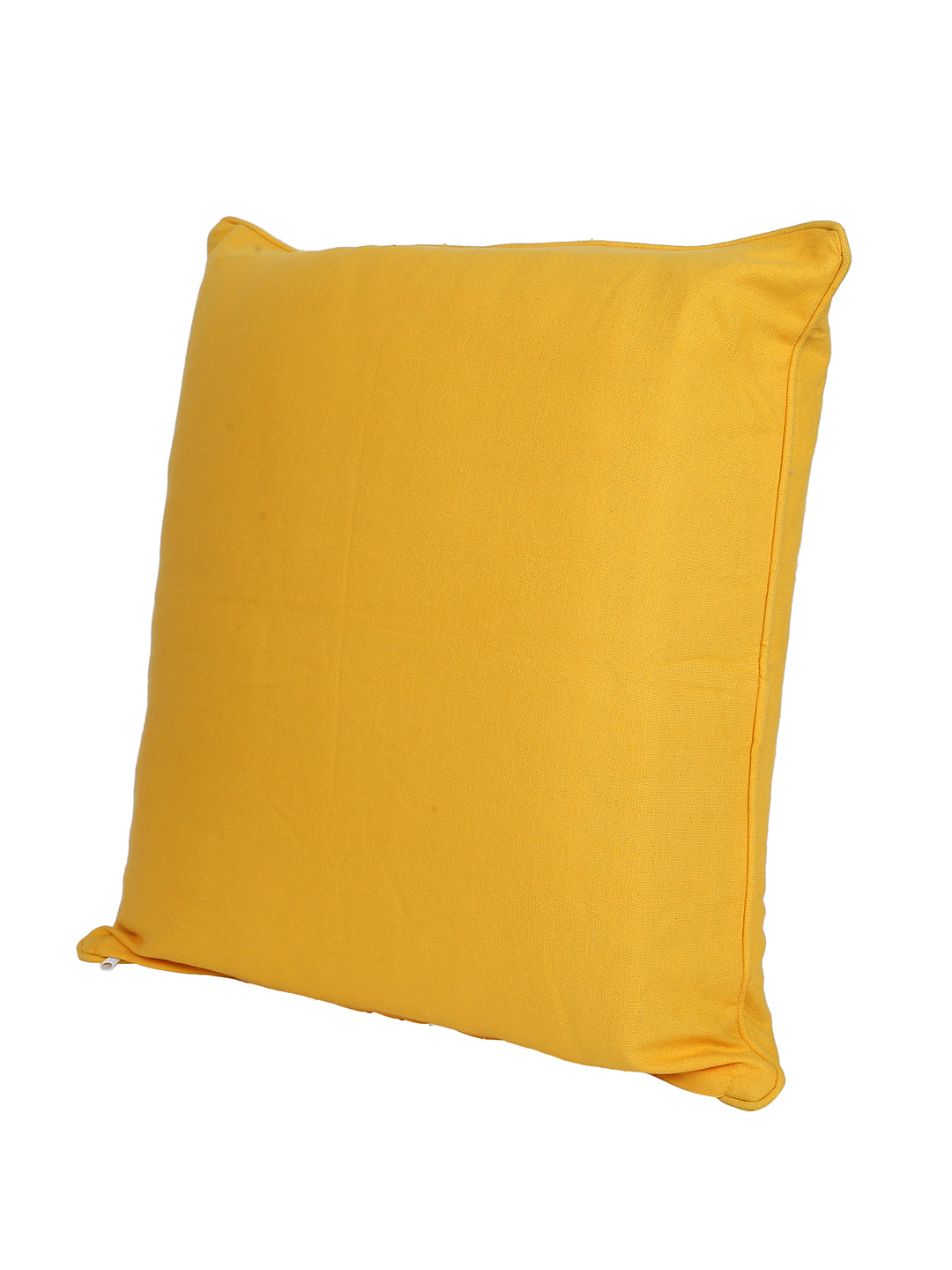 Set of 2 Premium Cotton Solid Yellow Color Cushion Cover Set, 2 pc Cushion Cover