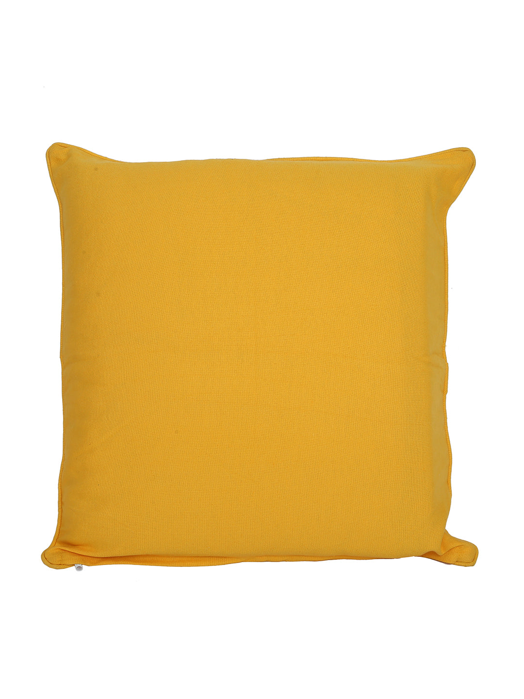 Set of 2 Premium Cotton Solid Yellow Color Cushion Cover Set, 2 pc Cushion Cover