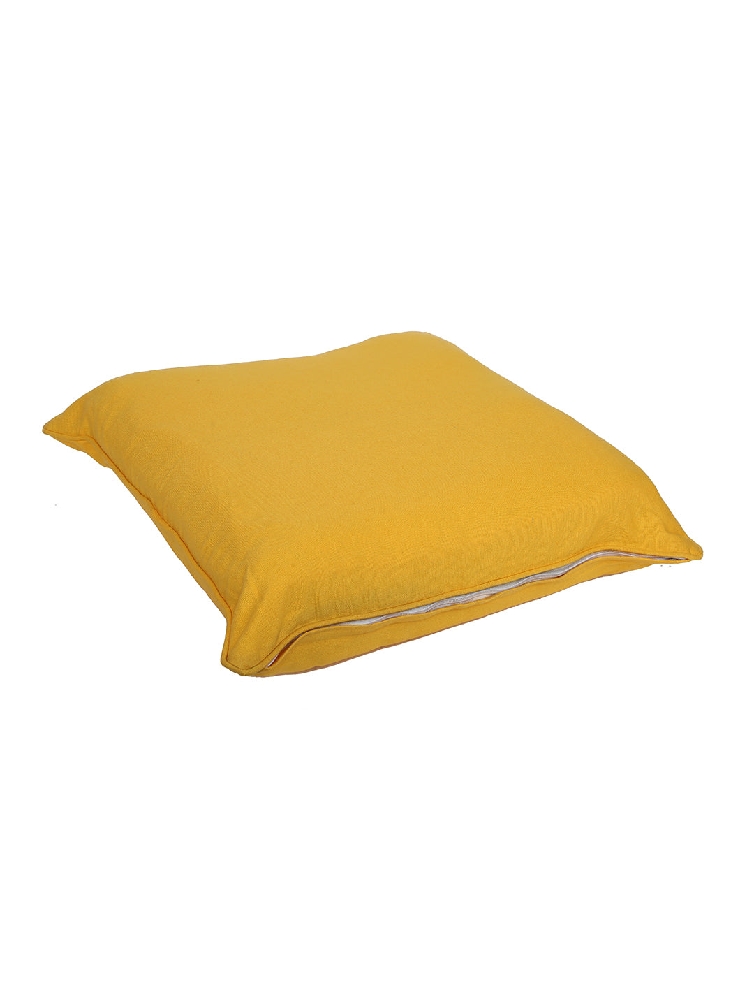 Set of 2 Premium Cotton Solid Yellow Color Cushion Cover Set, 2 pc Cushion Cover