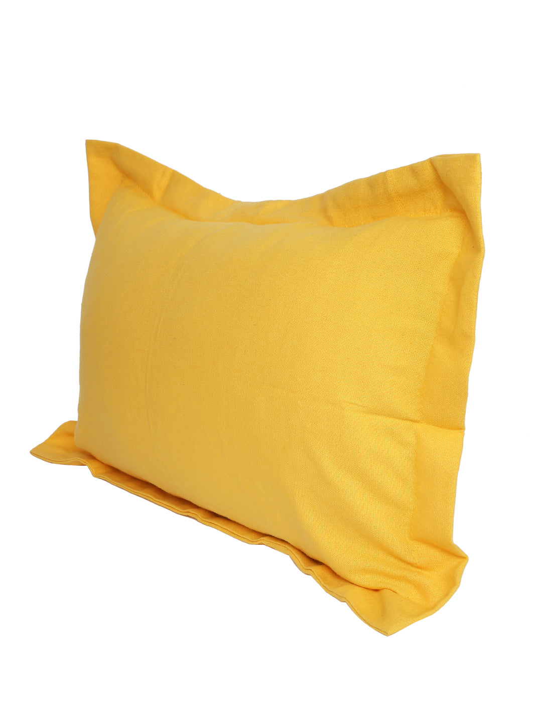 Yellow Solid Cotton Pillow Cover, 2 pc Pillow Cover