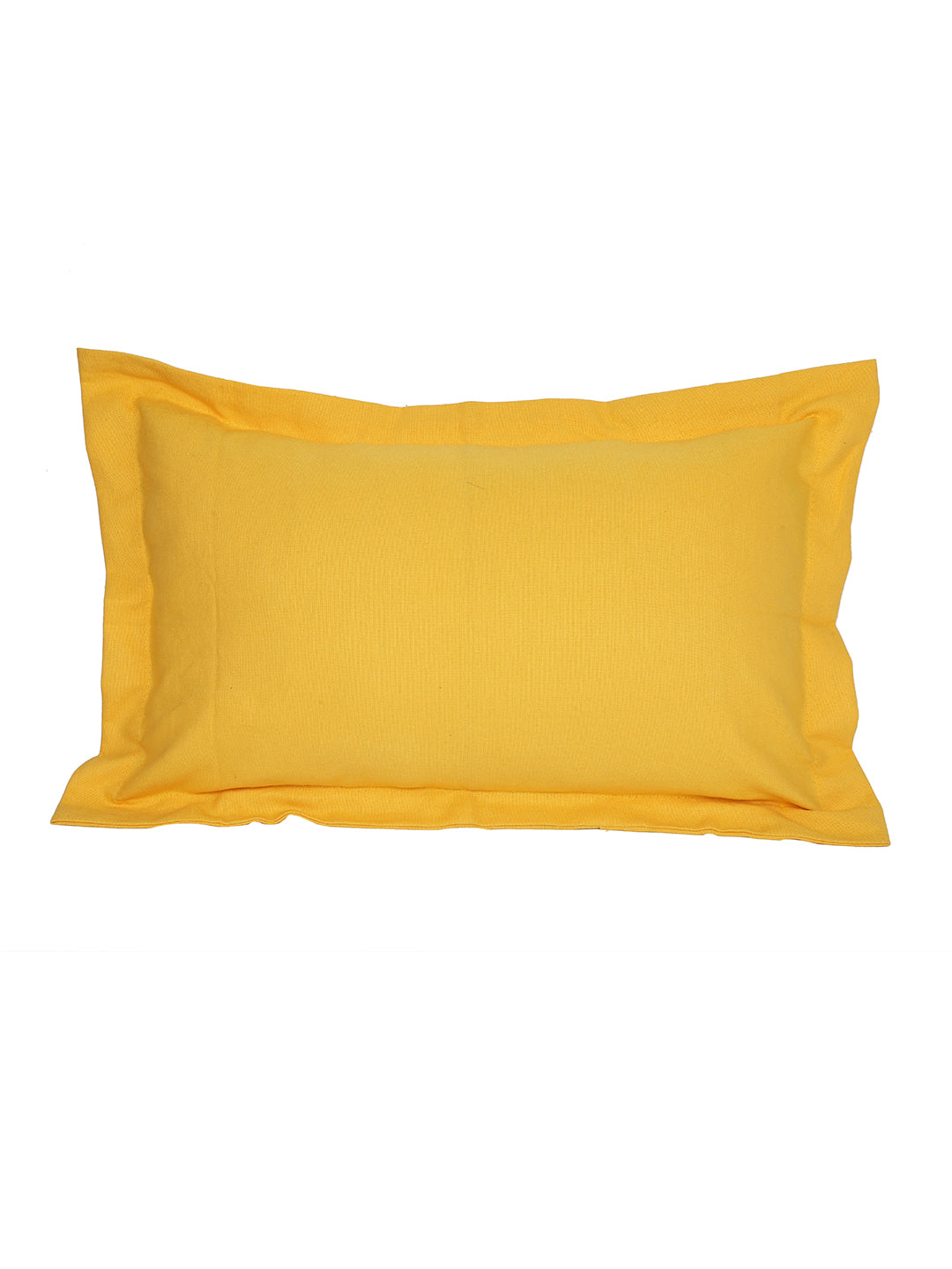 Yellow Solid Cotton Pillow Cover, 2 pc Pillow Cover