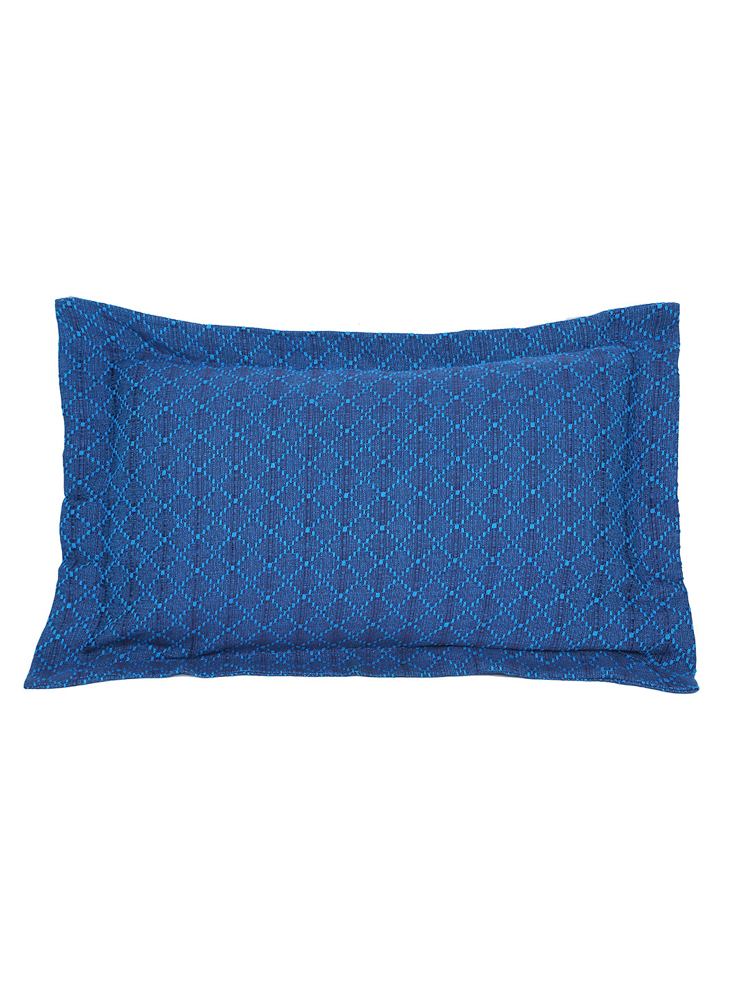 Dobby Design Blue Colour Cotton Pillow Cover, 2 pc Pillow Cover