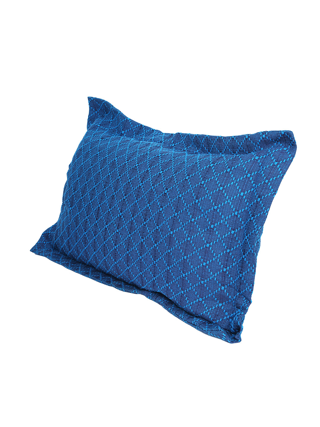 Dobby Design Blue Colour Cotton Pillow Cover, 2 pc Pillow Cover