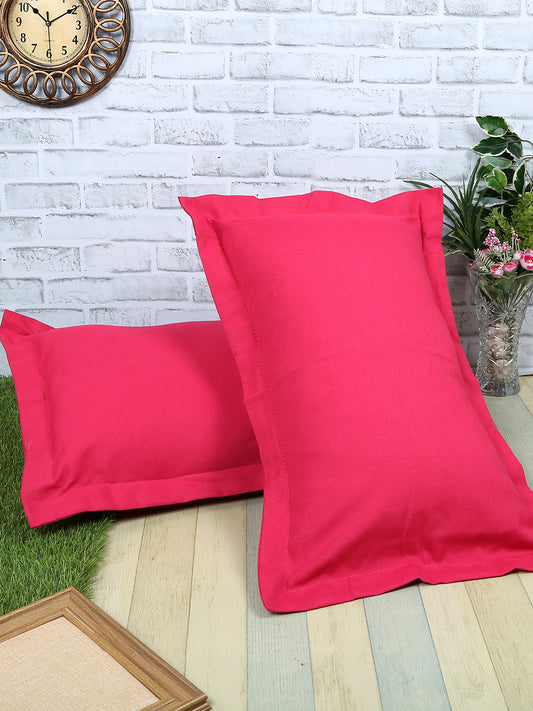 Pink Solid Cotton Pillow Cover, 2 pc Pillow Cover