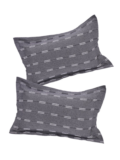 Pillow Covers in Grey color made with  Cotton Material , Bedding - 2 Pcs