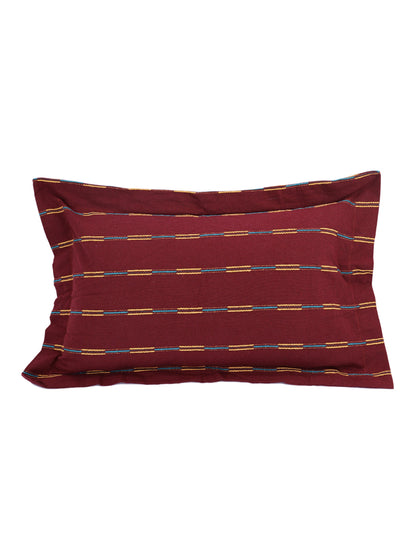 Pillow Covers in Mehroon color made with  Cotton Material , Bedding - 2 Pcs